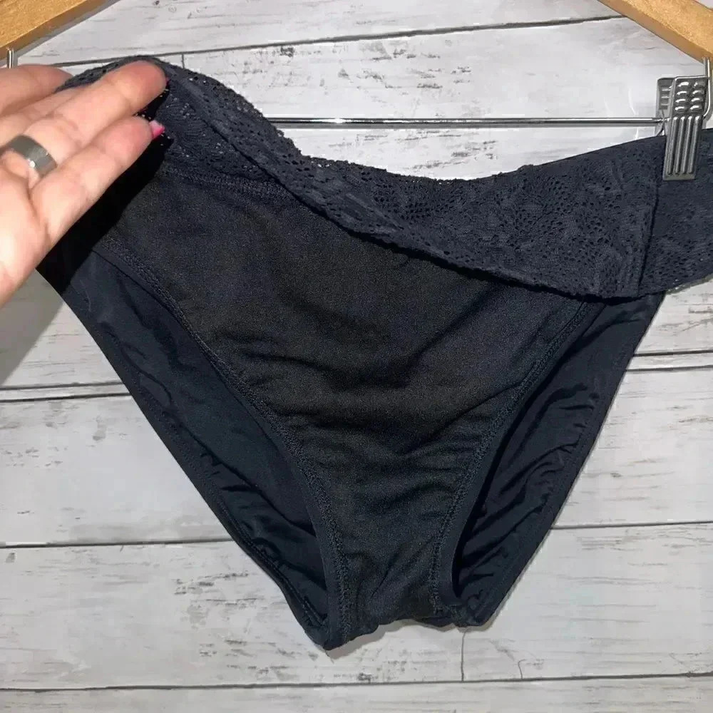 Athena Black Lace Banded Bikini Bottom - Picture 2 of 5